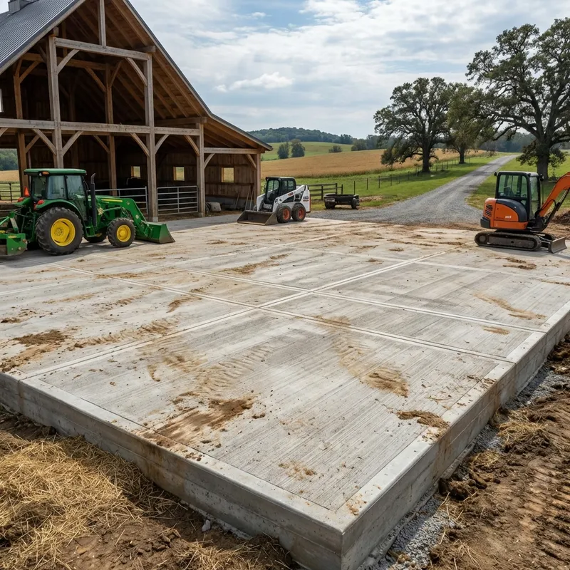 Concrete barn pad contractor in Erie, PA