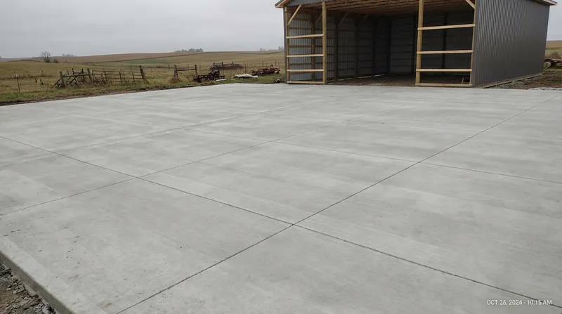 Finished concrete barn pad in Erie County, PA