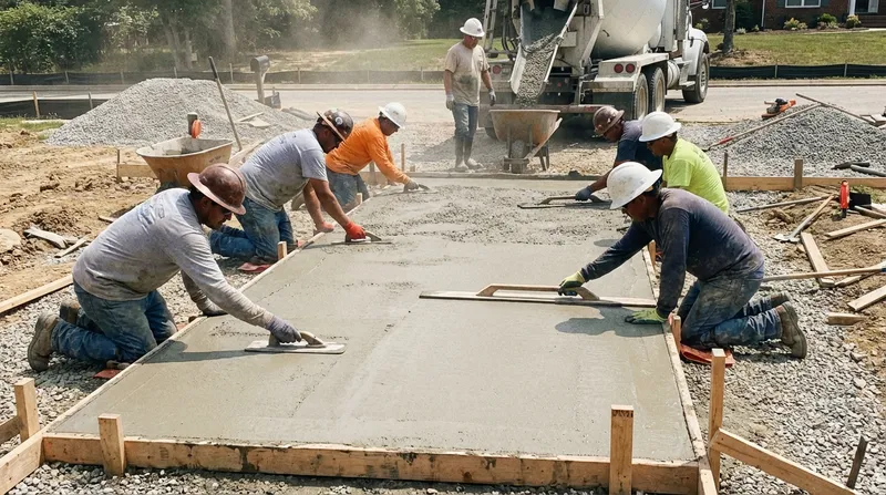 Concrete driveway installation in Erie, PA