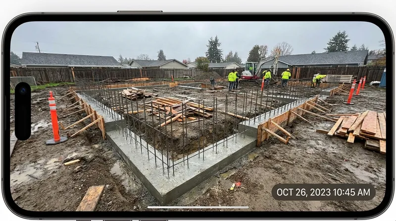 Completed concrete foundation in Erie, PA