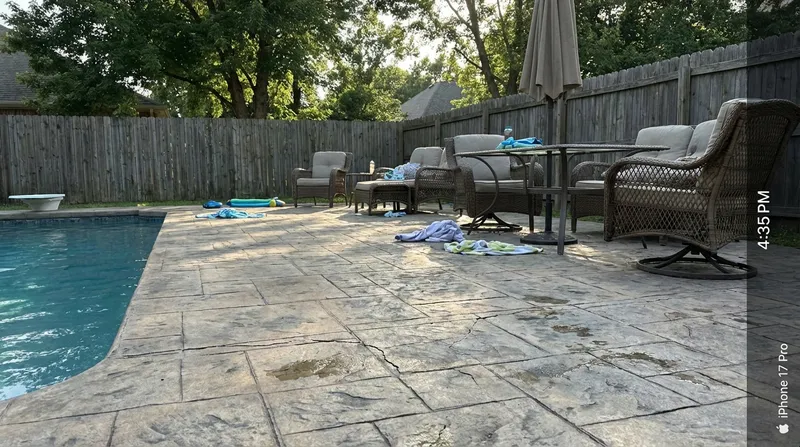 Finished concrete pool deck in Erie, PA