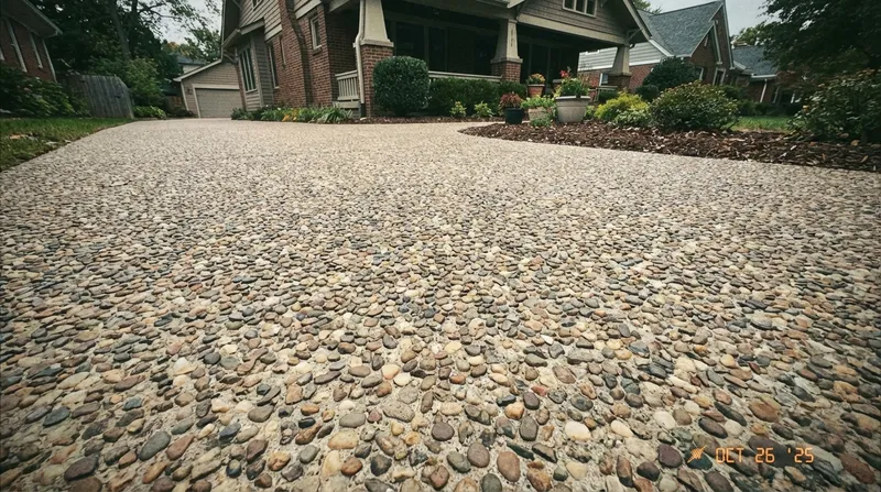 Finished exposed aggregate concrete in Erie, PA
