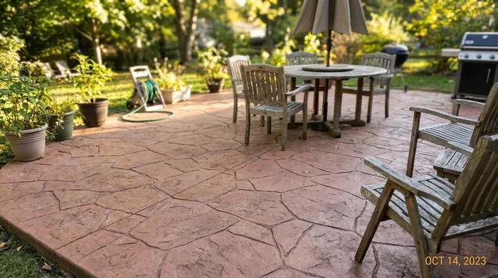 Stamped concrete patio installation in Erie, PA